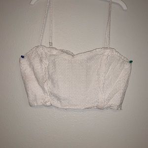 White linen crop top